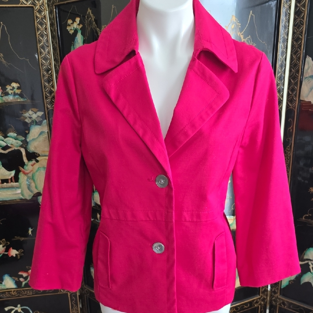 Rafaella Pink Blazer Tailored Fit Notched Lapel